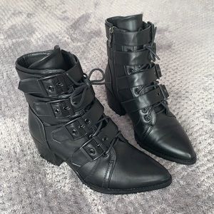 Widow Dolls Kill - chunky ankle witchy heeled boots